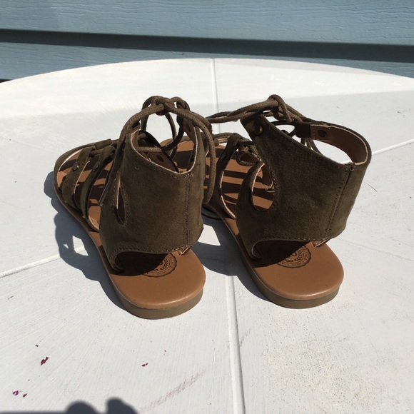 OliveBrown suede SO Gladiator like sandals. Absolutely new, unworn. - Picture 4 of 6